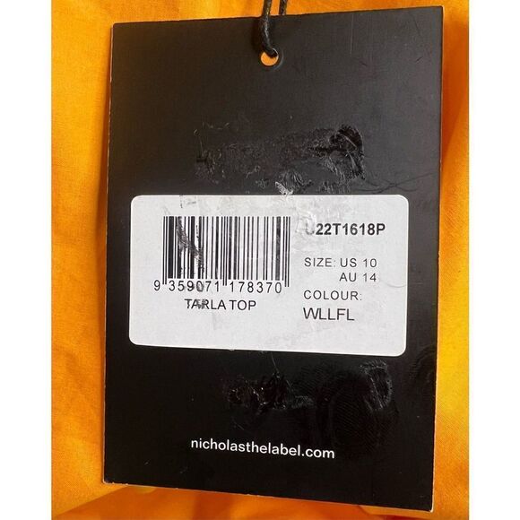 Nicholas Starla Tie Hem Top in WallFlower (orange) NWT Size 10 - Picture 9 of 9